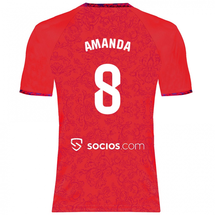 Kinderen Amanda Sampedro Bustos #8 Rood Uitshirt Uittenue 2024/25 T-Shirt