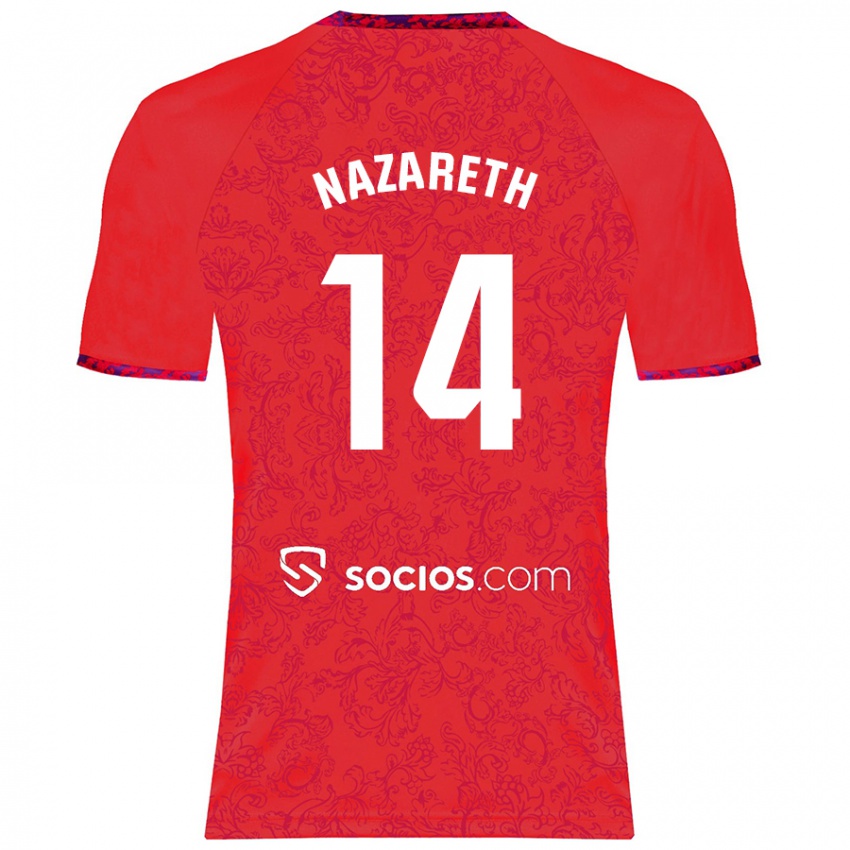 Kinderen Nazaret Martín #14 Rood Uitshirt Uittenue 2024/25 T-Shirt