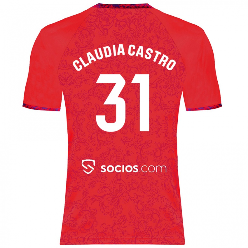 Kinderen Claudia Castro Romero #31 Rood Uitshirt Uittenue 2024/25 T-Shirt