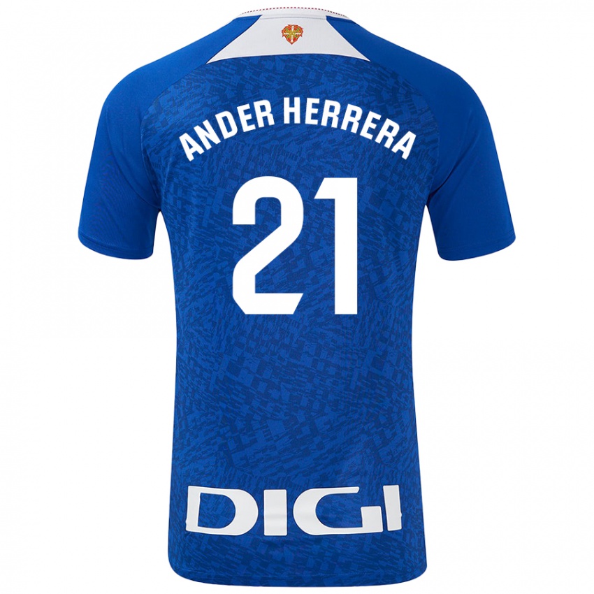 Kinderen Ander Herrera #21 Koningsblauw Uitshirt Uittenue 2024/25 T-Shirt