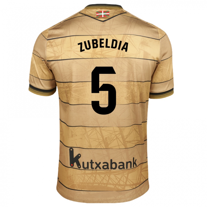 Kinderen Igor Zubeldia #5 Bruin Uitshirt Uittenue 2024/25 T-Shirt