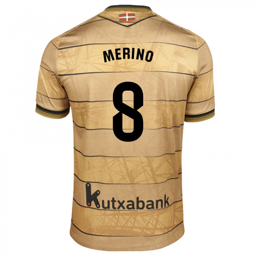 Kinderen Mikel Merino #8 Bruin Uitshirt Uittenue 2024/25 T-Shirt