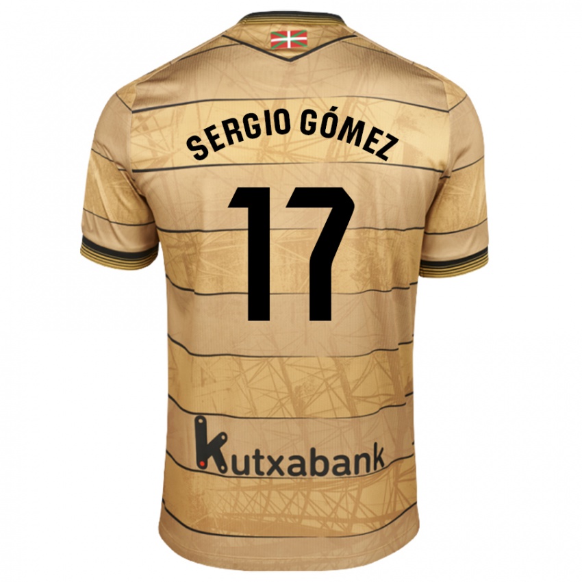 Kinderen Sergio Gómez #17 Bruin Uitshirt Uittenue 2024/25 T-Shirt