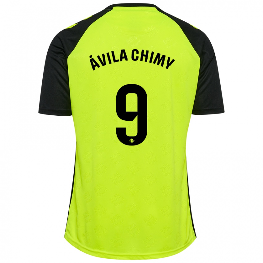 Kinderen Chimy Ávila #9 Fluorescerend Geel Zwart Uitshirt Uittenue 2024/25 T-Shirt