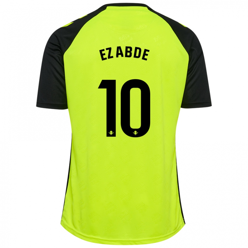 Kinderen Abde Ezzalzouli #10 Fluorescerend Geel Zwart Uitshirt Uittenue 2024/25 T-Shirt