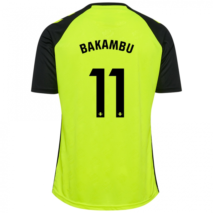 Kinderen Cedric Bakambu #11 Fluorescerend Geel Zwart Uitshirt Uittenue 2024/25 T-Shirt