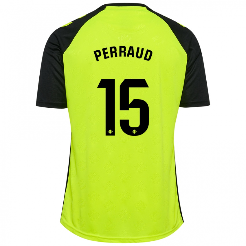 Kinderen Romain Perraud #15 Fluorescerend Geel Zwart Uitshirt Uittenue 2024/25 T-Shirt