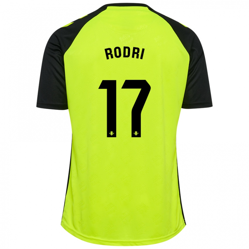 Kinderen Rodri Sánchez #17 Fluorescerend Geel Zwart Uitshirt Uittenue 2024/25 T-Shirt