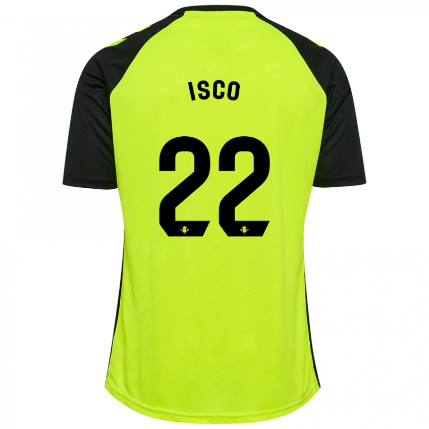 Kinderen Isco #22 Fluorescerend Geel Zwart Uitshirt Uittenue 2024/25 T-Shirt