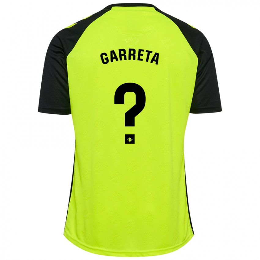 Kinderen Félix Garreta #0 Fluorescerend Geel Zwart Uitshirt Uittenue 2024/25 T-Shirt