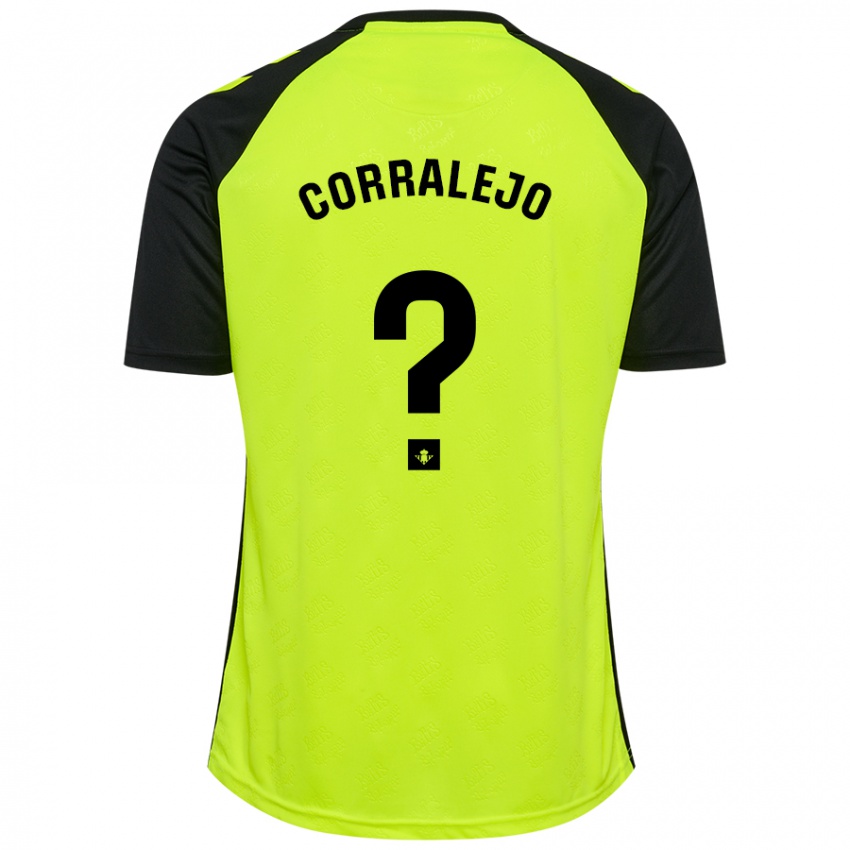 Kinderen Iván Corralejo #0 Fluorescerend Geel Zwart Uitshirt Uittenue 2024/25 T-Shirt