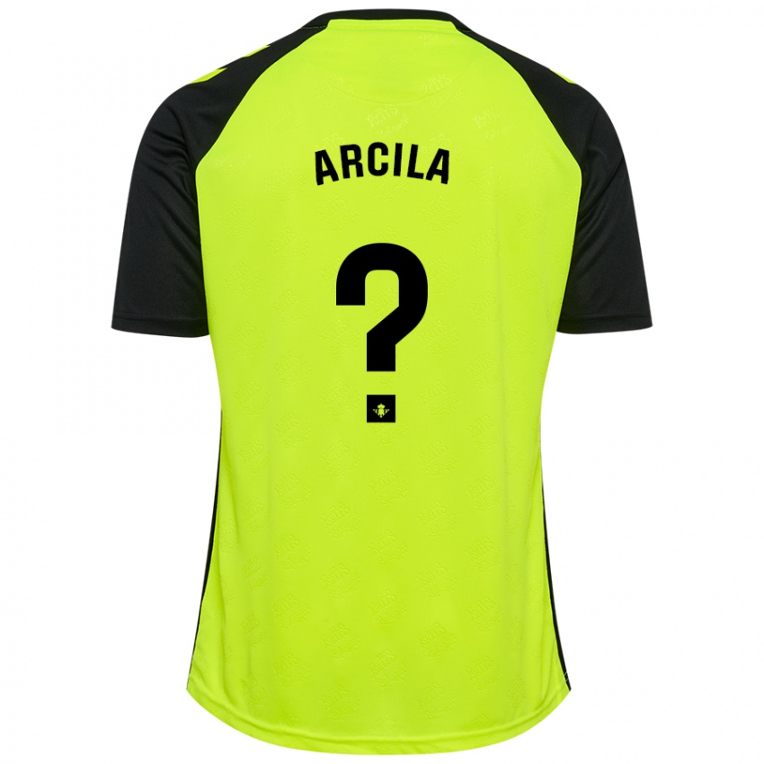 Kinderen Jhon Arcila #0 Fluorescerend Geel Zwart Uitshirt Uittenue 2024/25 T-Shirt