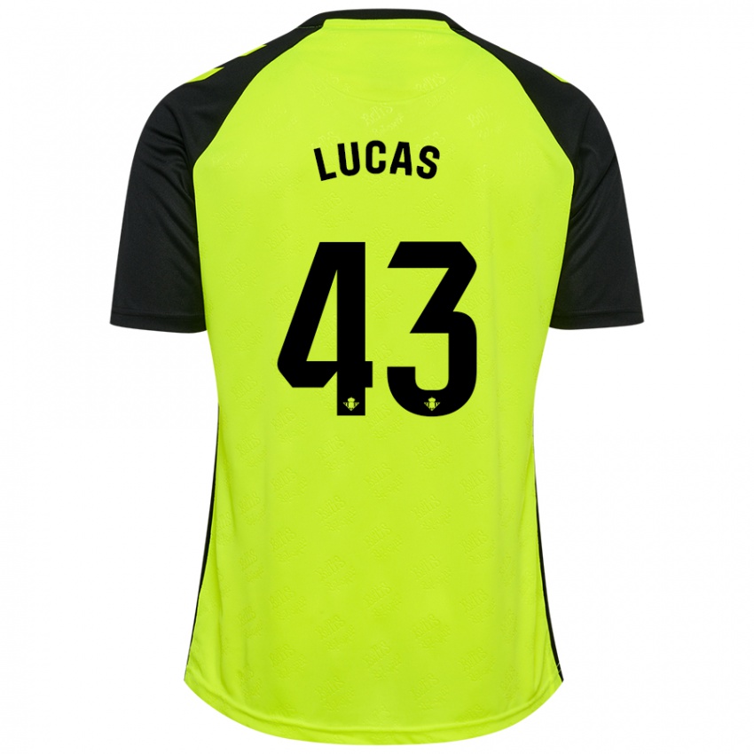 Kinderen Lucas Alcázar #43 Fluorescerend Geel Zwart Uitshirt Uittenue 2024/25 T-Shirt