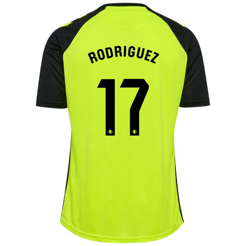 Kinderen Jesús Rodriguez #17 Fluorescerend Geel Zwart Uitshirt Uittenue 2024/25 T-Shirt