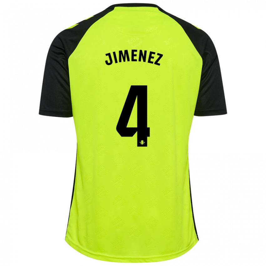 Kinderen María Jiménez Gutiérrez #4 Fluorescerend Geel Zwart Uitshirt Uittenue 2024/25 T-Shirt