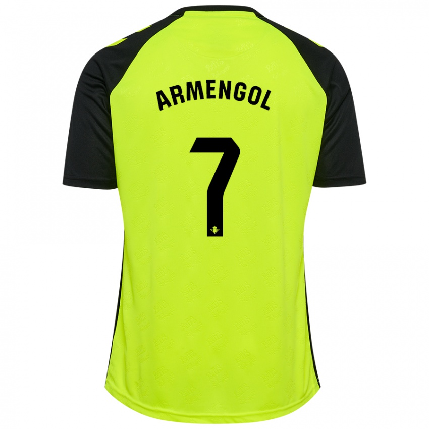 Kinderen Carla Armengol Joaniquet #7 Fluorescerend Geel Zwart Uitshirt Uittenue 2024/25 T-Shirt