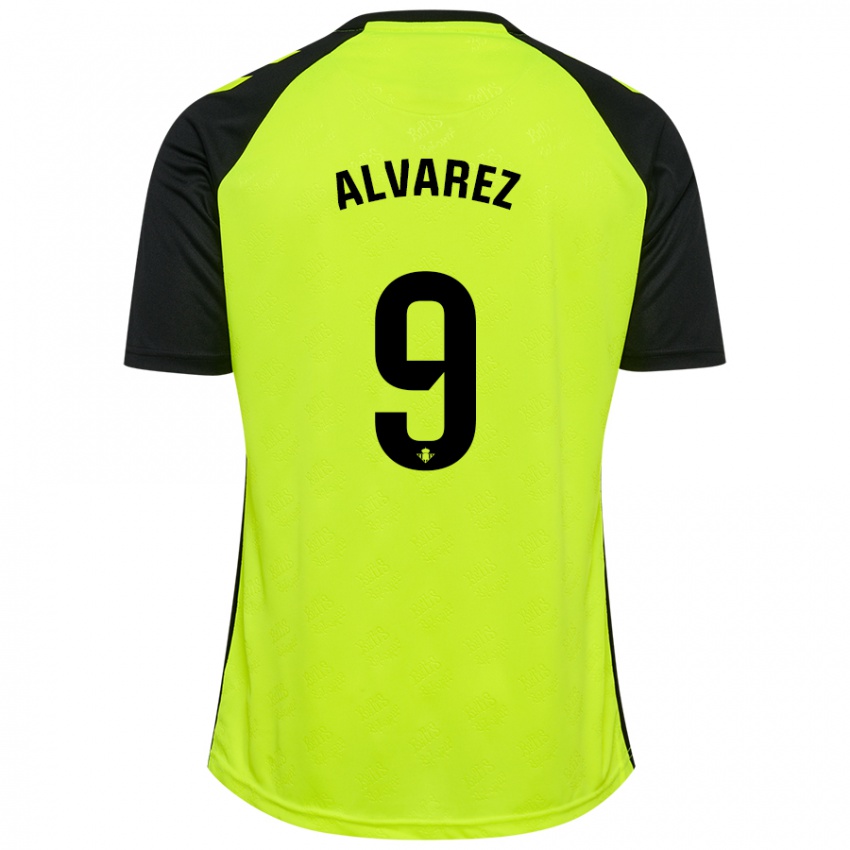 Kinderen Carmen Álvarez Sánchez #9 Fluorescerend Geel Zwart Uitshirt Uittenue 2024/25 T-Shirt