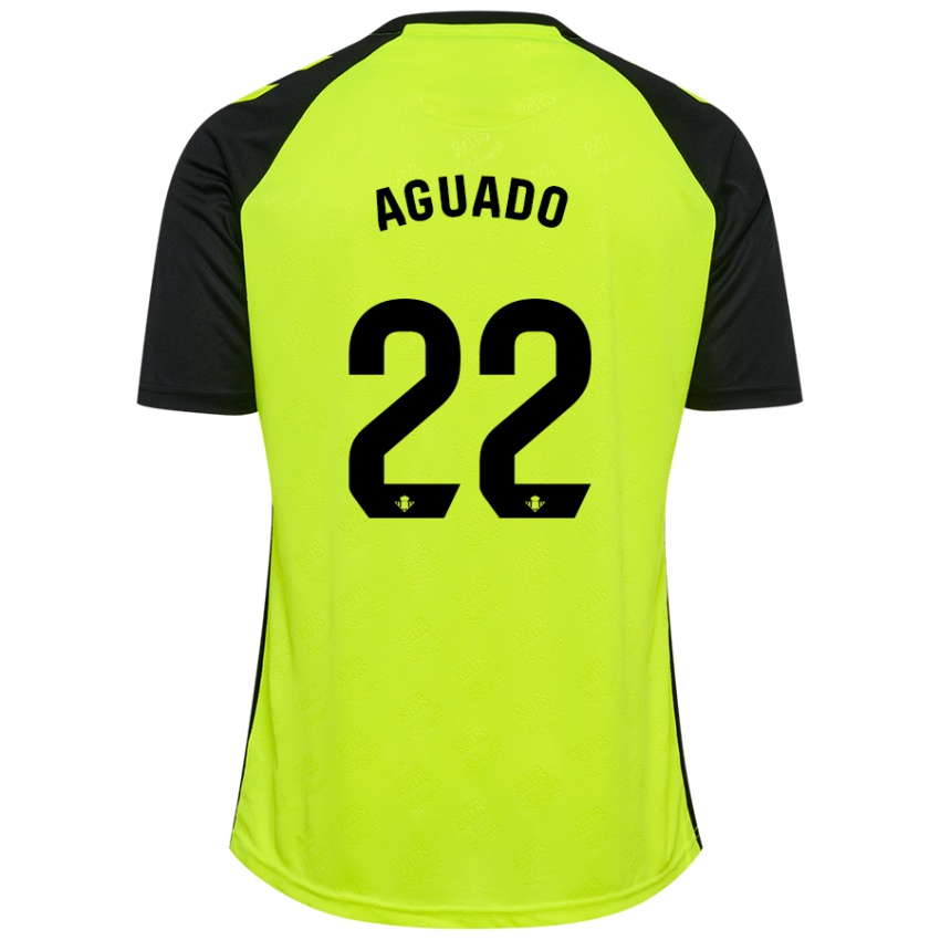 Kinderen Julia Aguado Fernández #22 Fluorescerend Geel Zwart Uitshirt Uittenue 2024/25 T-Shirt