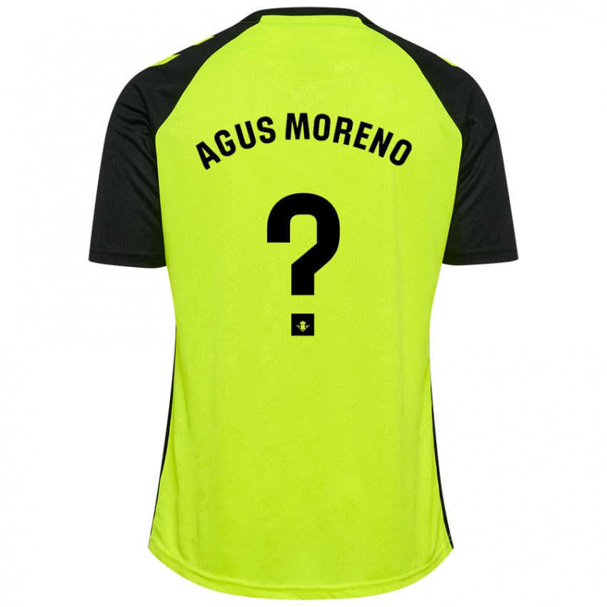 Kinderen Agus Moreno #0 Fluorescerend Geel Zwart Uitshirt Uittenue 2024/25 T-Shirt