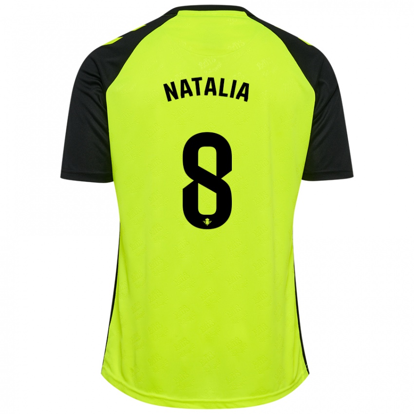 Kinderen Natalia Montilla Martinez #8 Fluorescerend Geel Zwart Uitshirt Uittenue 2024/25 T-Shirt