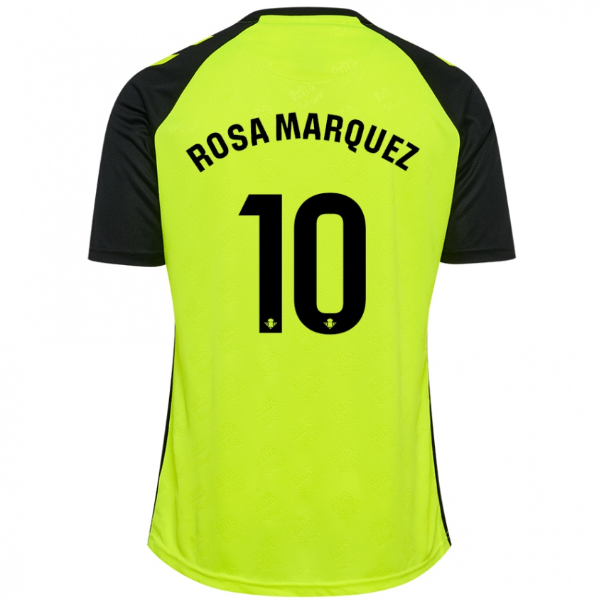 Kinderen Rosa Márquez Baena #10 Fluorescerend Geel Zwart Uitshirt Uittenue 2024/25 T-Shirt