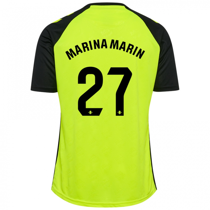 Kinderen Marina Marín #27 Fluorescerend Geel Zwart Uitshirt Uittenue 2024/25 T-Shirt