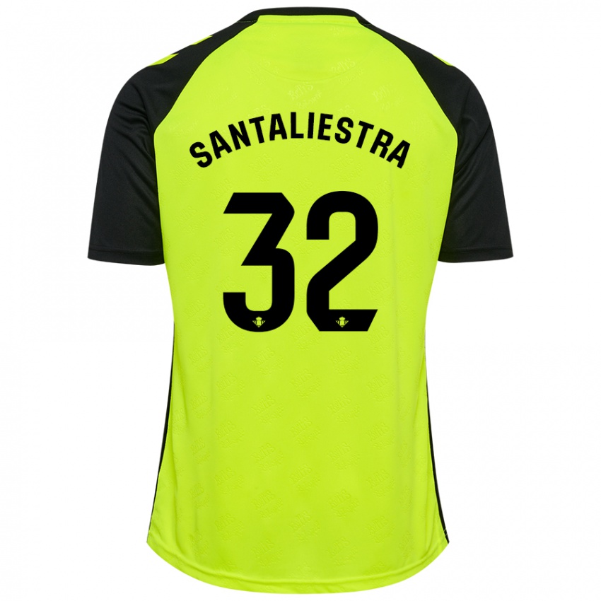 Kinderen Carla Santaliestra #32 Fluorescerend Geel Zwart Uitshirt Uittenue 2024/25 T-Shirt