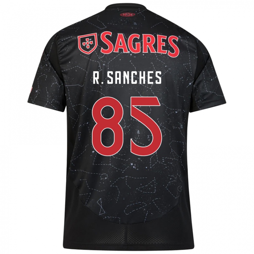 Kinderen Renato Sanches #85 Zwart Rood Uitshirt Uittenue 2024/25 T-Shirt