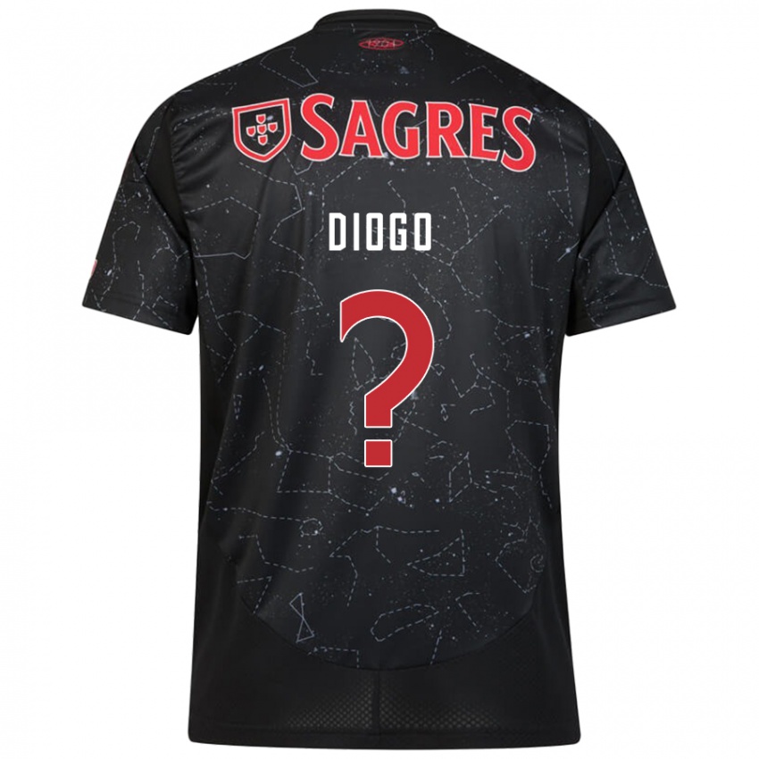 Kinderen Diogo Ferreira #0 Zwart Rood Uitshirt Uittenue 2024/25 T-Shirt