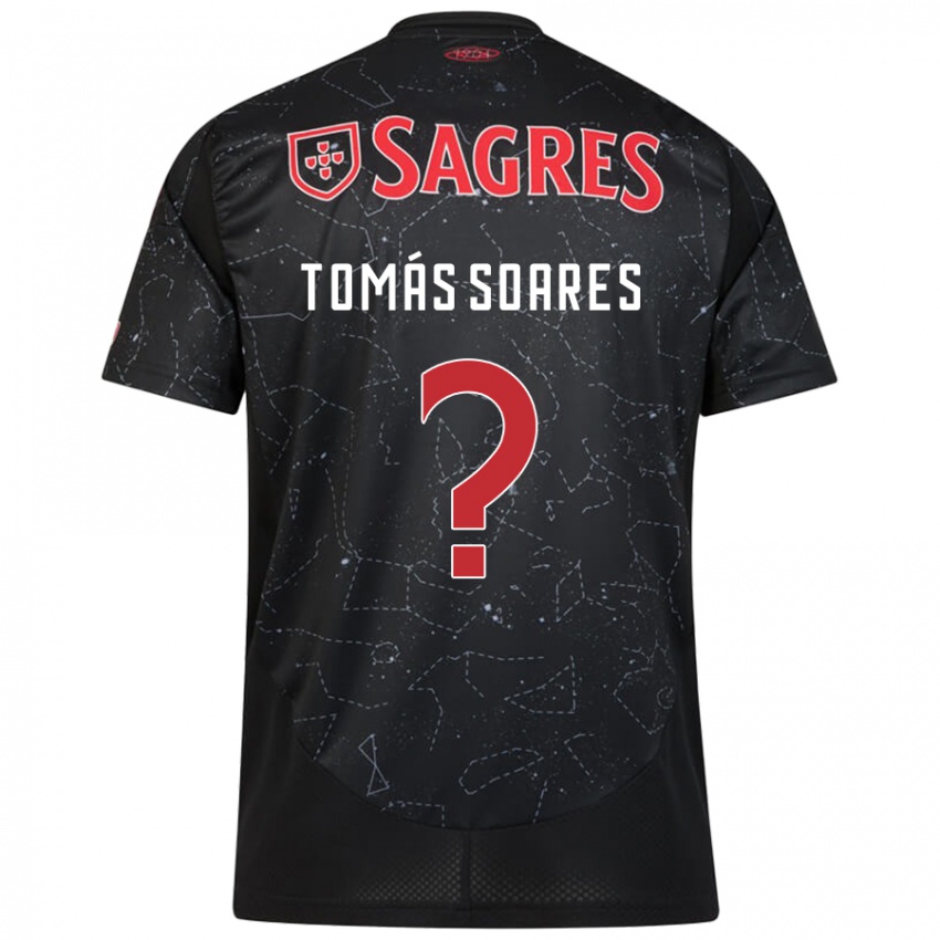 Kinderen Tomás Soares #0 Zwart Rood Uitshirt Uittenue 2024/25 T-Shirt