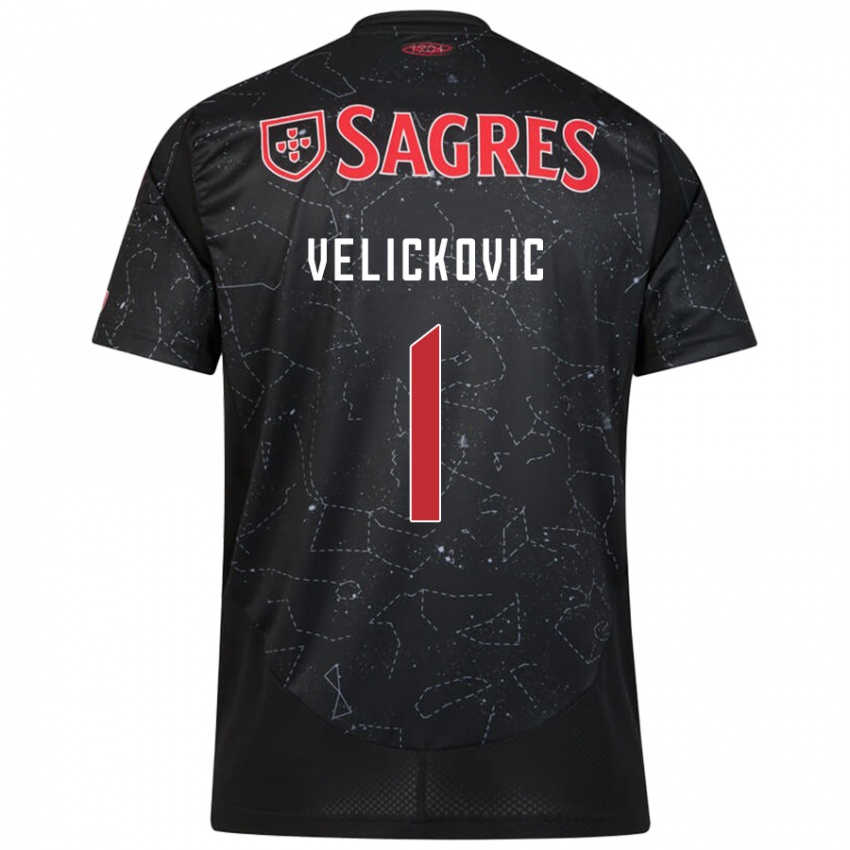 Kinderen Luka Velickovic #1 Zwart Rood Uitshirt Uittenue 2024/25 T-Shirt