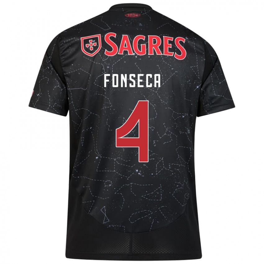 Kinderen João Fonseca #4 Zwart Rood Uitshirt Uittenue 2024/25 T-Shirt