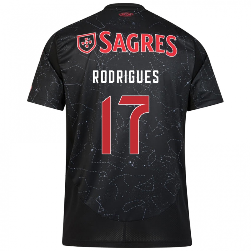 Kinderen Tiago Rodrigues #17 Zwart Rood Uitshirt Uittenue 2024/25 T-Shirt