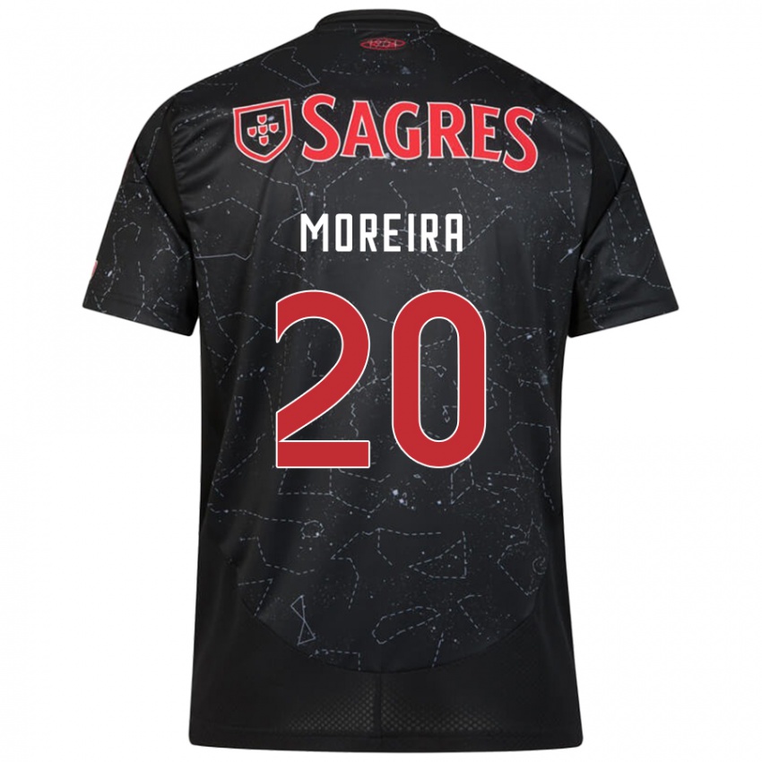 Kinderen André Moreira #20 Zwart Rood Uitshirt Uittenue 2024/25 T-Shirt