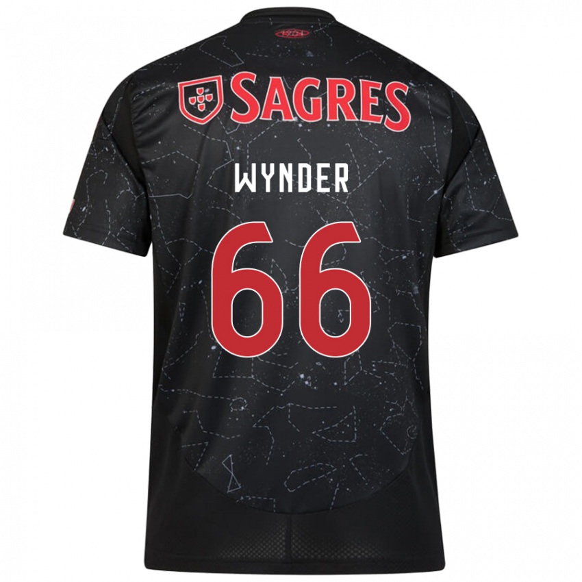 Kinderen Joshua Wynder #66 Zwart Rood Uitshirt Uittenue 2024/25 T-Shirt