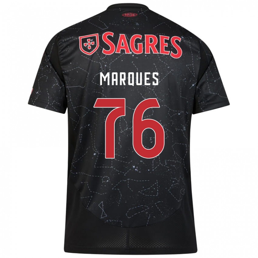 Kinderen Gustavo Marques #76 Zwart Rood Uitshirt Uittenue 2024/25 T-Shirt