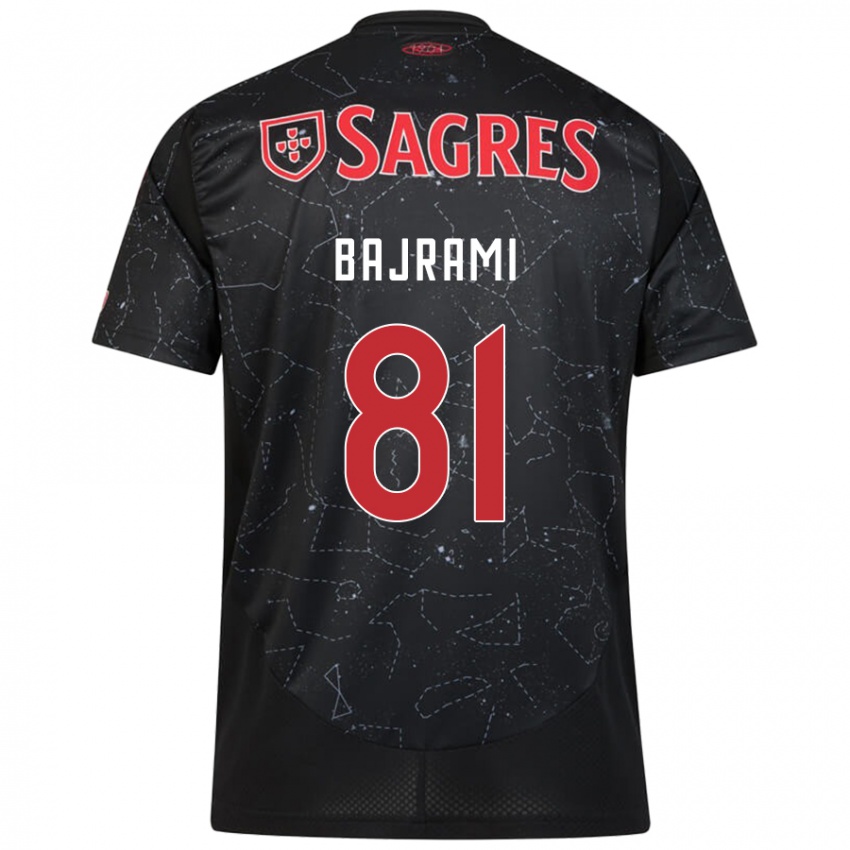 Kinderen Adrian Bajrami #81 Zwart Rood Uitshirt Uittenue 2024/25 T-Shirt