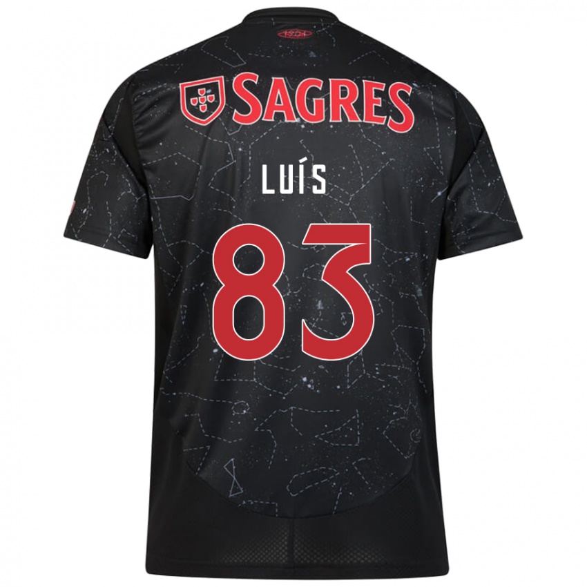 Kinderen Rafael Luís #83 Zwart Rood Uitshirt Uittenue 2024/25 T-Shirt