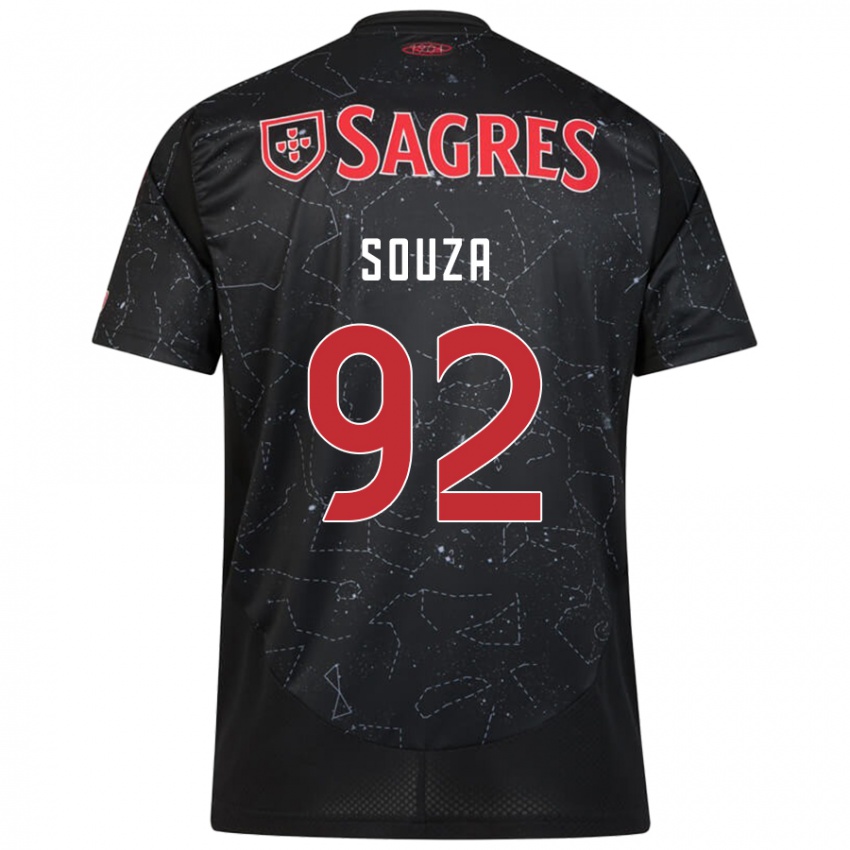 Kinderen Pedro Souza #92 Zwart Rood Uitshirt Uittenue 2024/25 T-Shirt