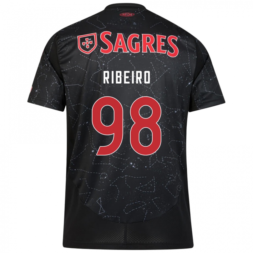 Kinderen Ricardo Ribeiro #98 Zwart Rood Uitshirt Uittenue 2024/25 T-Shirt