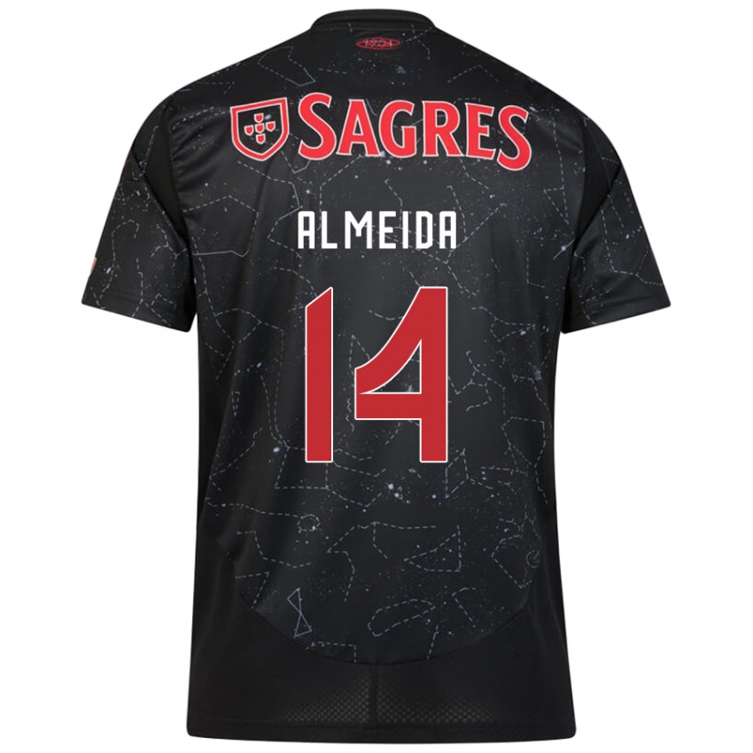 Kinderen Letícia Almeida #14 Zwart Rood Uitshirt Uittenue 2024/25 T-Shirt