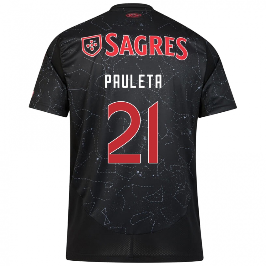 Kinderen Pauleta #21 Zwart Rood Uitshirt Uittenue 2024/25 T-Shirt