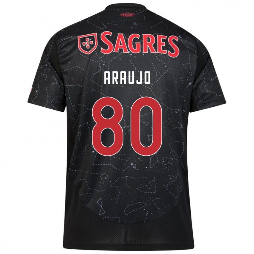 Kinderen Lais Araujo #80 Zwart Rood Uitshirt Uittenue 2024/25 T-Shirt