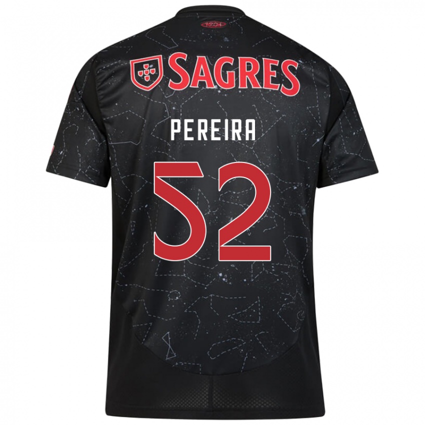 Kinderen Henrique Pereira #52 Zwart Rood Uitshirt Uittenue 2024/25 T-Shirt