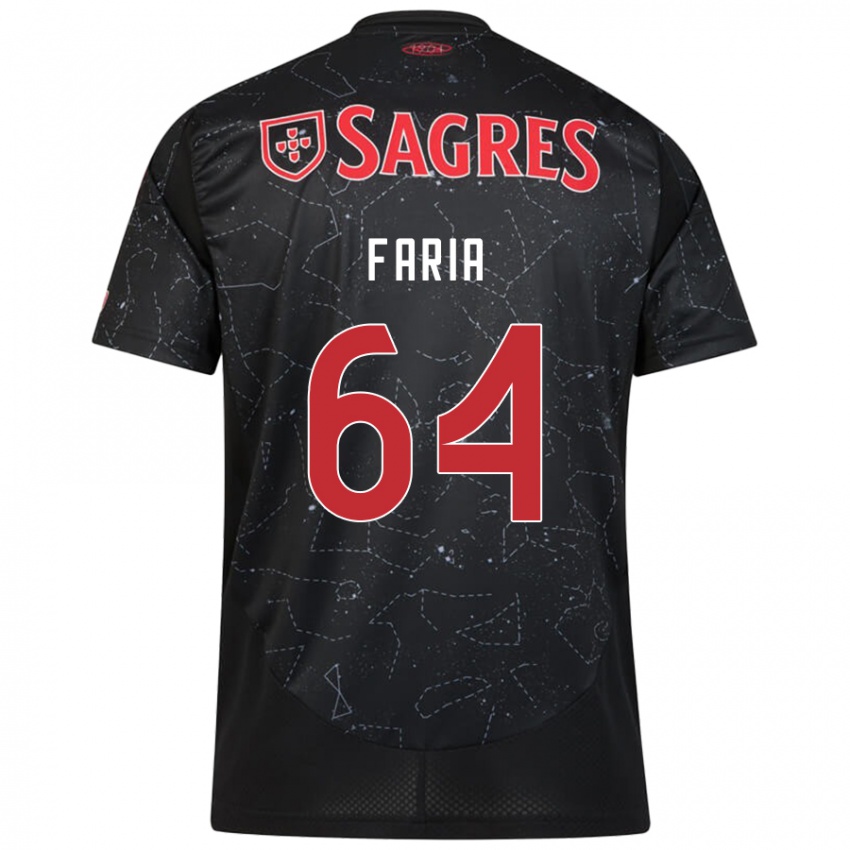 Kinderen Hugo Faria #64 Zwart Rood Uitshirt Uittenue 2024/25 T-Shirt