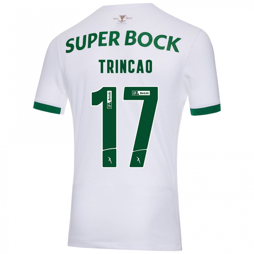 Kinderen Trincão #17 Wit Groen Uitshirt Uittenue 2024/25 T-Shirt