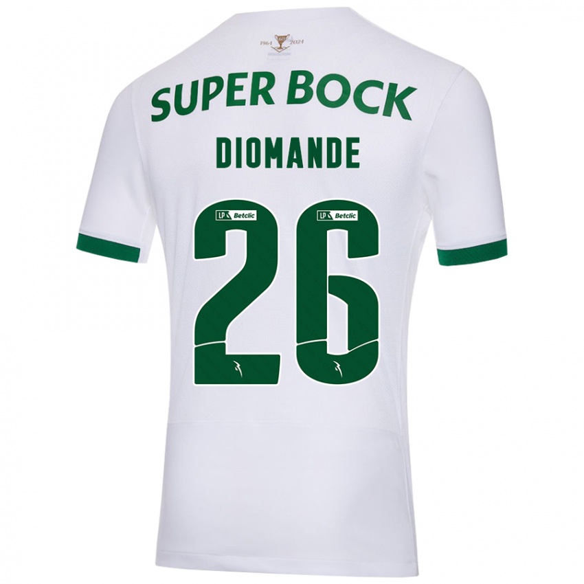 Kinderen Ousmane Diomande #26 Wit Groen Uitshirt Uittenue 2024/25 T-Shirt