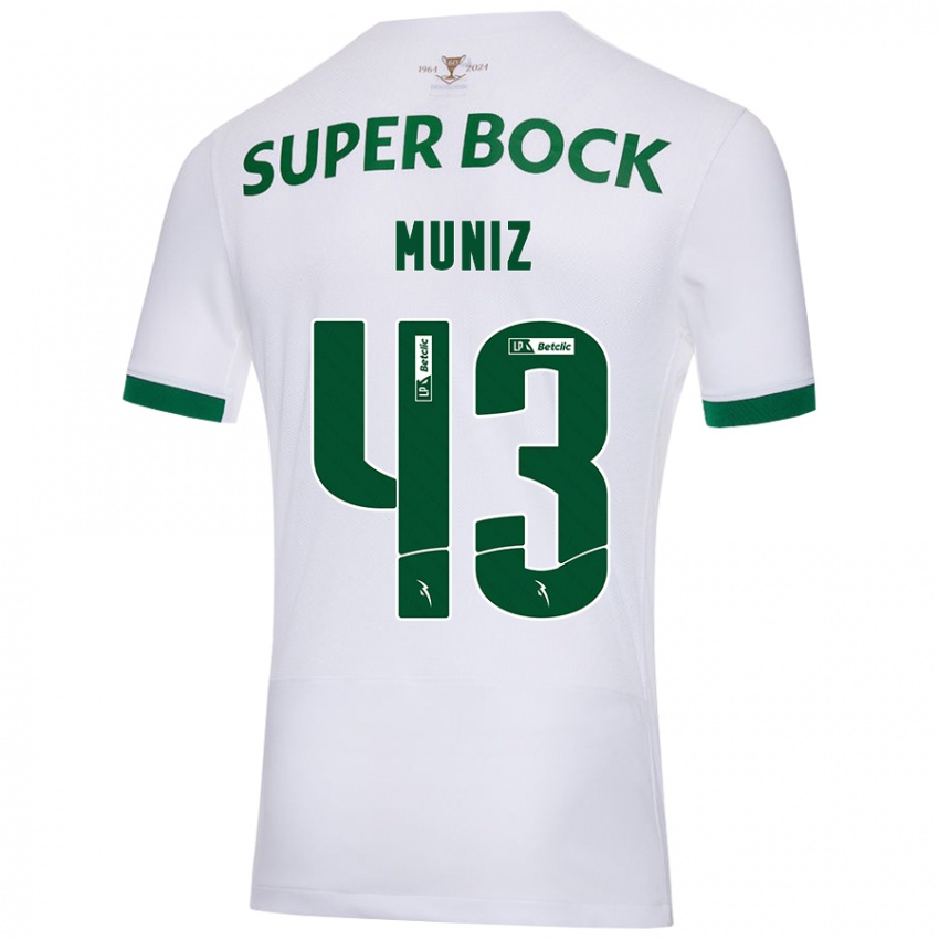 Kinderen João Muniz #43 Wit Groen Uitshirt Uittenue 2024/25 T-Shirt