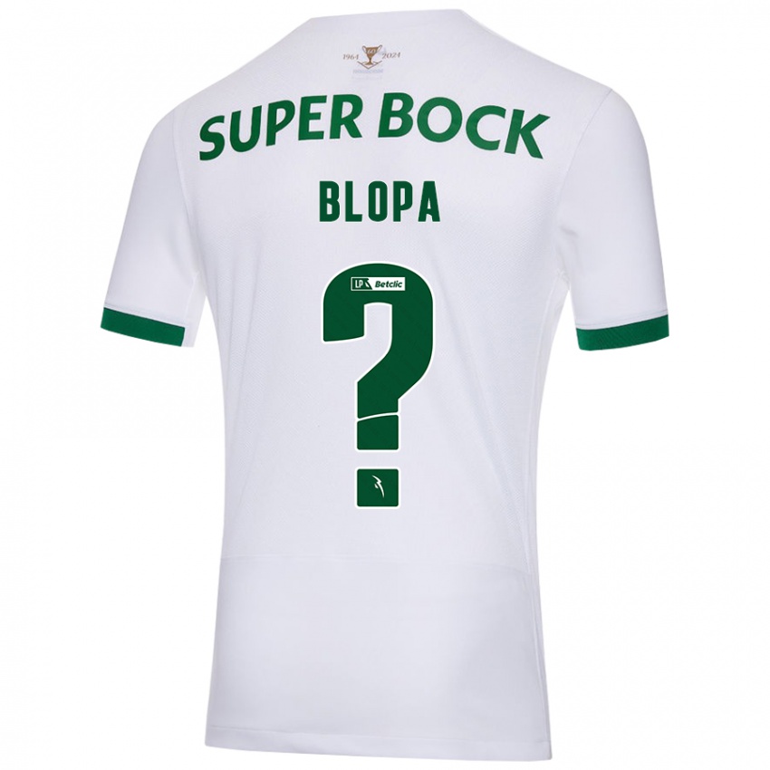 Kinderen Salvador Blopa #0 Wit Groen Uitshirt Uittenue 2024/25 T-Shirt