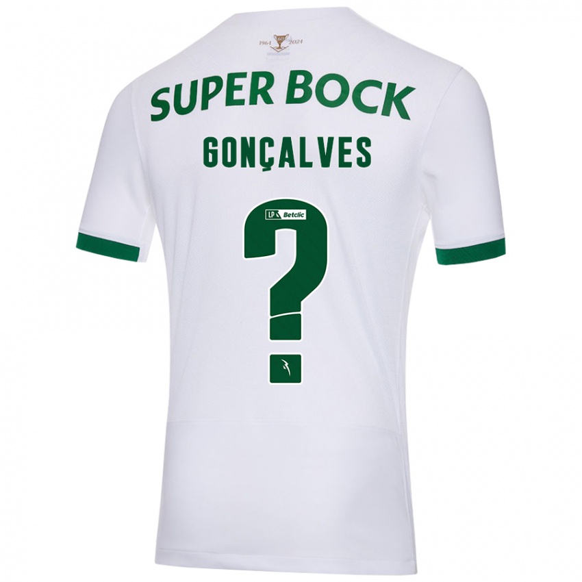 Kinderen Flávio Gonçalves #0 Wit Groen Uitshirt Uittenue 2024/25 T-Shirt